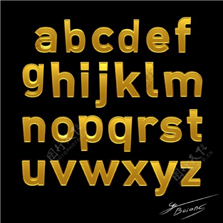 字母金色字母图片