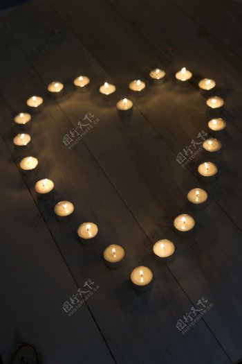 心型蜡烛图片