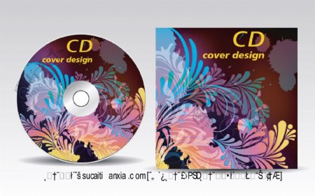 潮流印花CD包装矢量素材