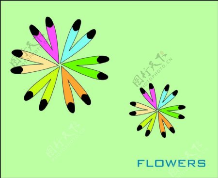AI设计六色花花儿设计
