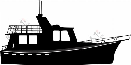 印花矢量图交通鱼船色彩黑色免费素材
