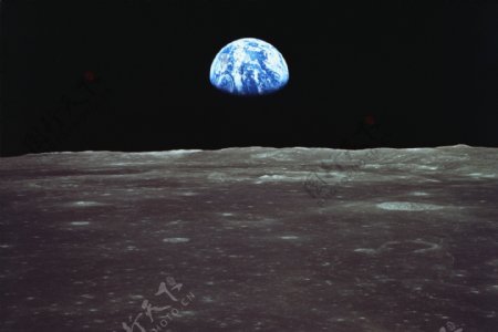 月球上看地球图片