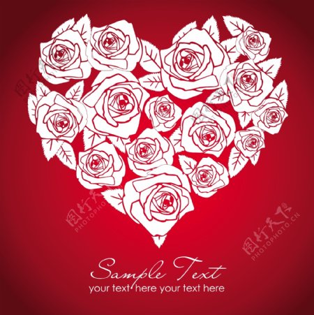 情人节的玫瑰红色背景上的白色的心