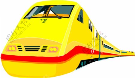 印花矢量图火车色彩黄色白色免费素材