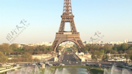巴黎地倾斜股票视频埃菲尔铁塔和视图视频免费下载