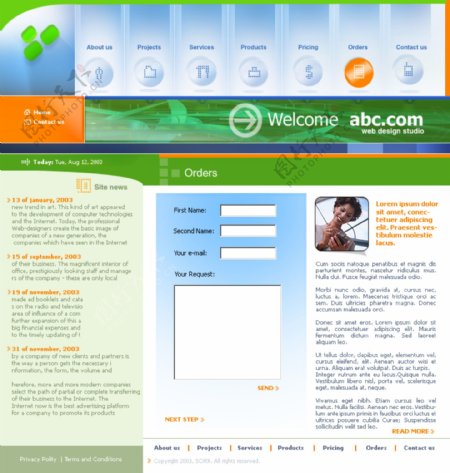 网络设计之订单网页模板图片