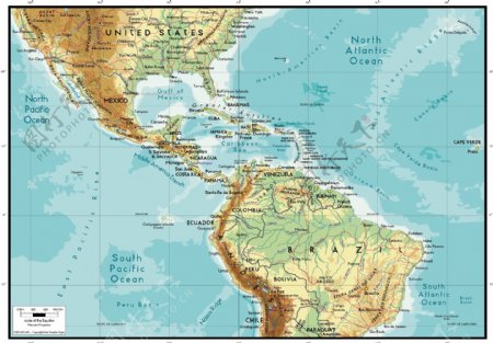 美丽的世界地图矢量素材中央美国地图