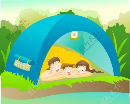 幸福家庭露營