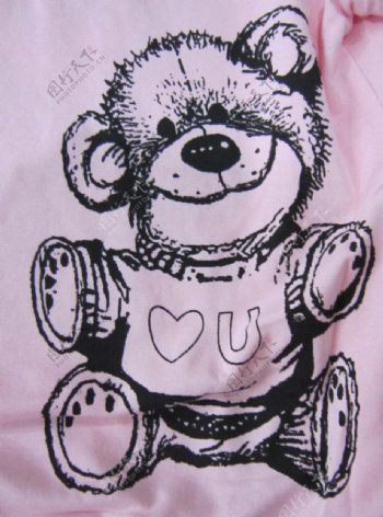 童装T恤图案动物小熊免费素材