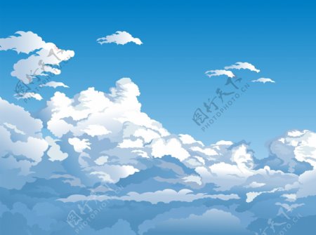 夏天的云湛蓝的天空vectorbackground