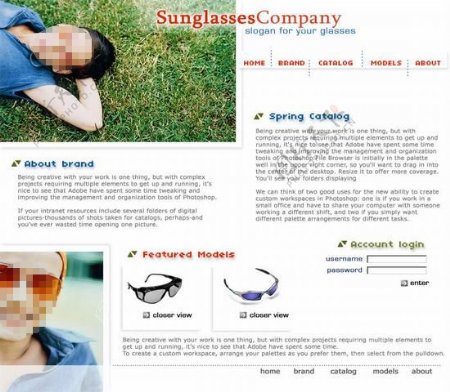 太阳眼镜公司网站模版