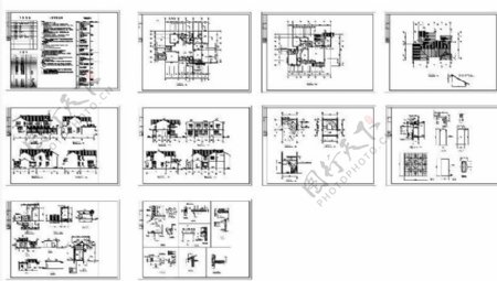 二层别墅建筑CAD图纸