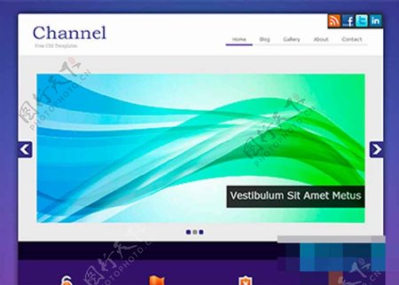 紫色幻灯商务大气的企业官网整站模板