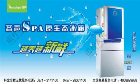 容声SPA原生态冰箱广告PSD素