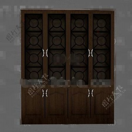 棕色的简单的木制展示柜