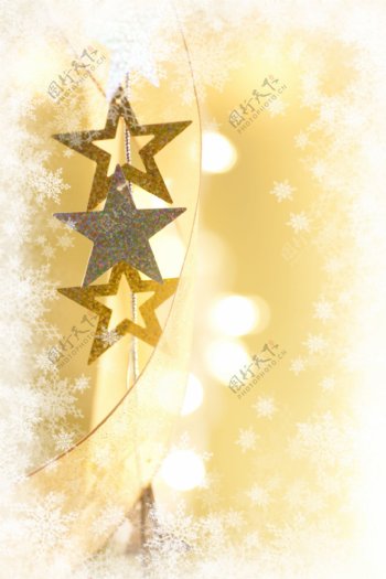 金色星星圣诞背景图片