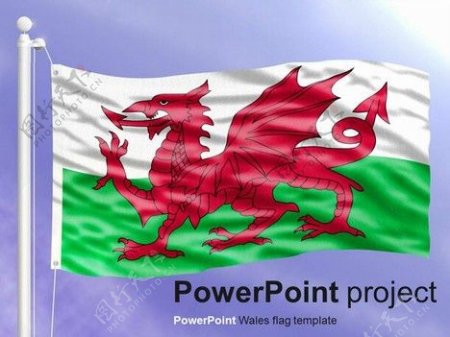 威尔士国旗的PPT模板