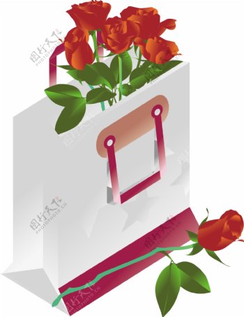 包装袋及玫瑰花图片
