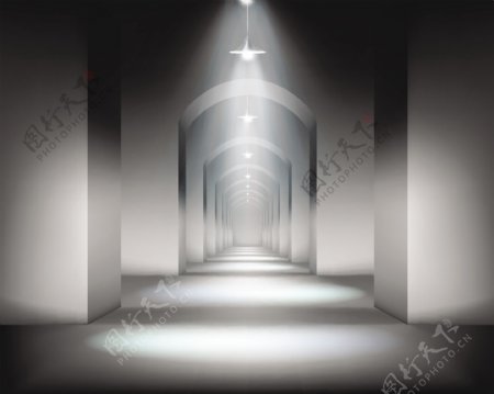 隧道照明设计元素矢量图04