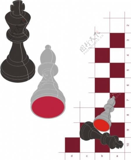 矢量素材国际象棋棋子
