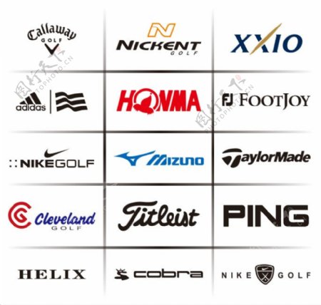 世界各大高尔夫品牌logo矢量图