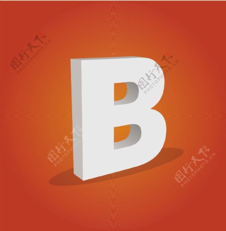 三维矢量字母B的文本