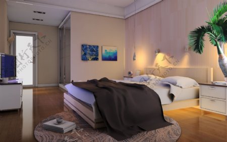 卧室现代设计效果图片