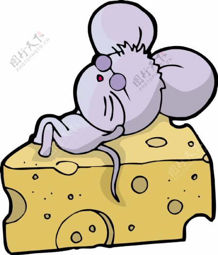 印花矢量图动物老鼠可爱卡通色彩免费素材