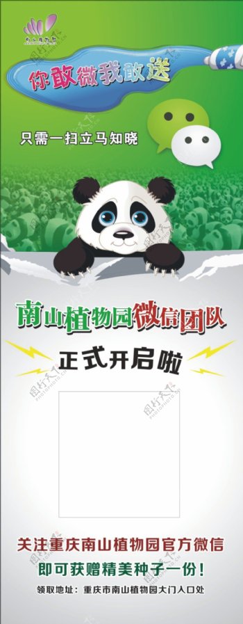 扫微信熊猫海报