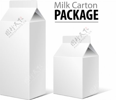 牛奶包装盒矢量素材