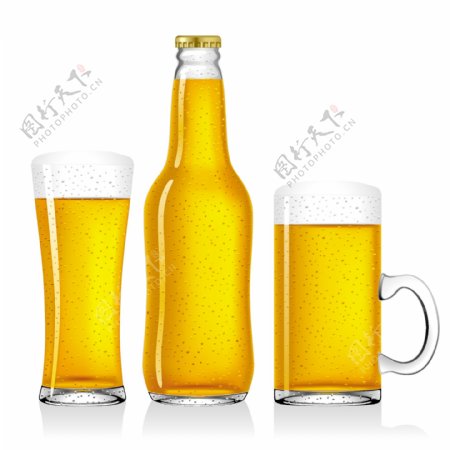 啤酒和啤酒杯矢量素材