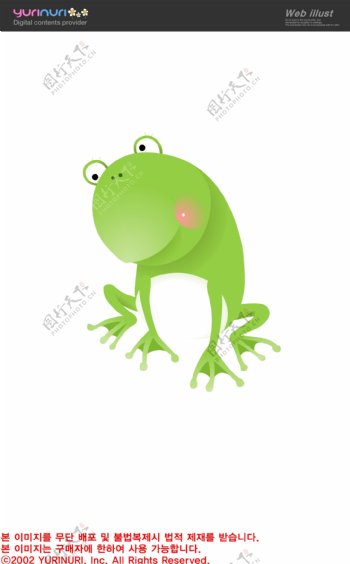 绿青蛙卡通矢量素材