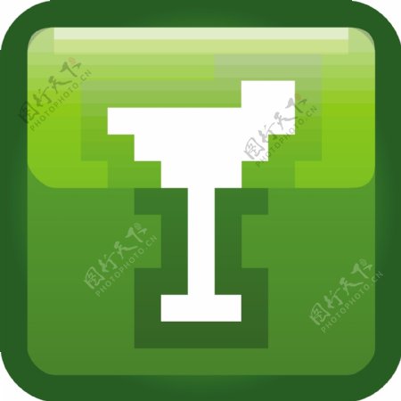 鸡尾酒绿色的小应用程序图标