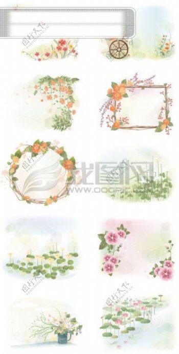 10款镜像五叶花饰品兰花花朵花边镜框饰品