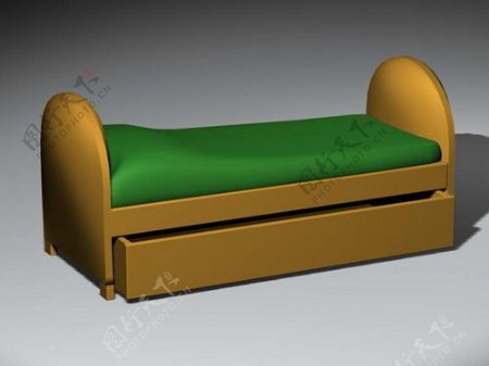 常见的床3d模型家具图片素材24