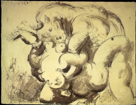 1933MinotaureetnuLeviol西班牙画家巴勃罗毕加索抽象油画人物人体油画装饰画