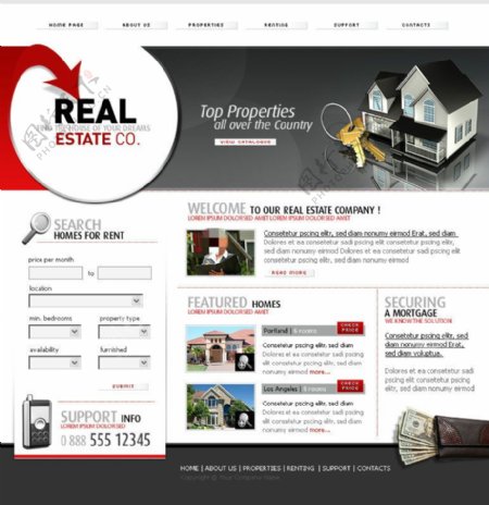 房地产行业网页psd模板