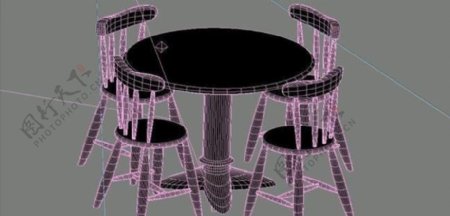 室内装饰家具桌椅组合083D模型