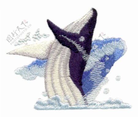 绣花动物鲸鱼海量家纺免费素材
