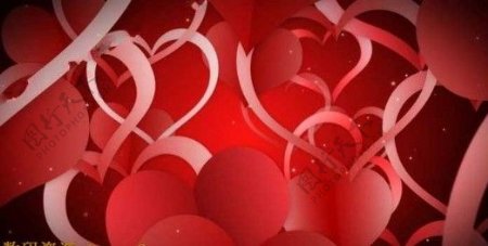 浪漫红色爱心情人节视频素材