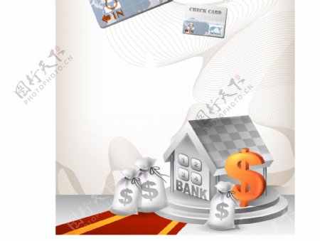 房屋信用卡背景图片