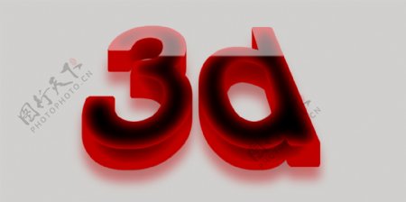 红色3D艺术字体