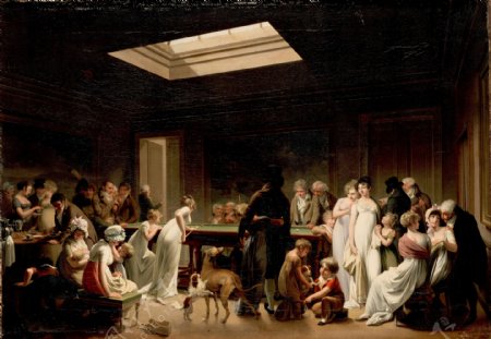 法国路易利奥波德1807年撞球游戏图片