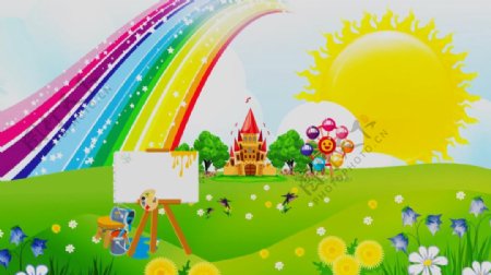 漂亮彩虹儿童游乐园卡通LED