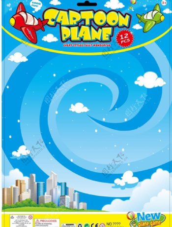 卡通玩具飞机卡板图片