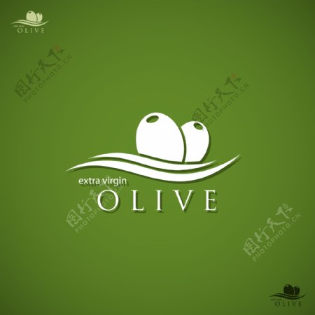 橄榄油标志创意设计的矢量