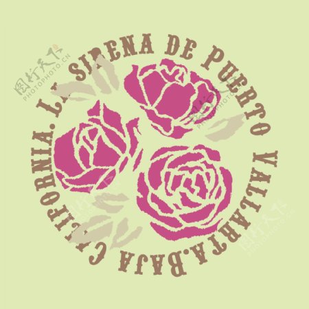 印花矢量图T恤图案图文结合植物花朵免费素材