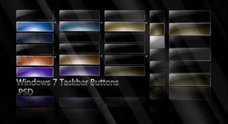WIN7风格黑色炫酷按钮模板素材