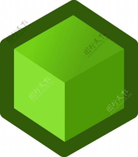 图标绿色剪贴画立方体