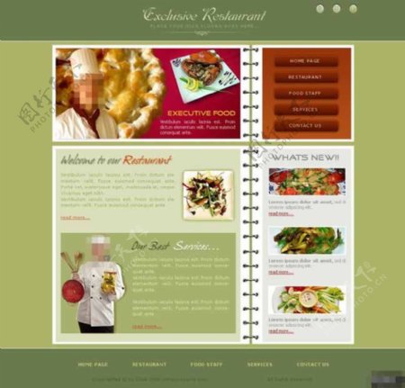 高级西餐厅网页模板